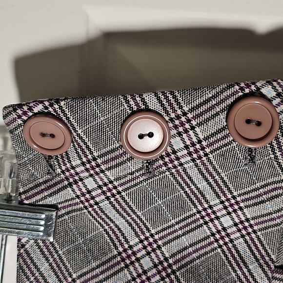 Plaid Pleated Skirt with Button Detail. By STREET CODE. Size 3 Made In USA. - Picture 2 of 8